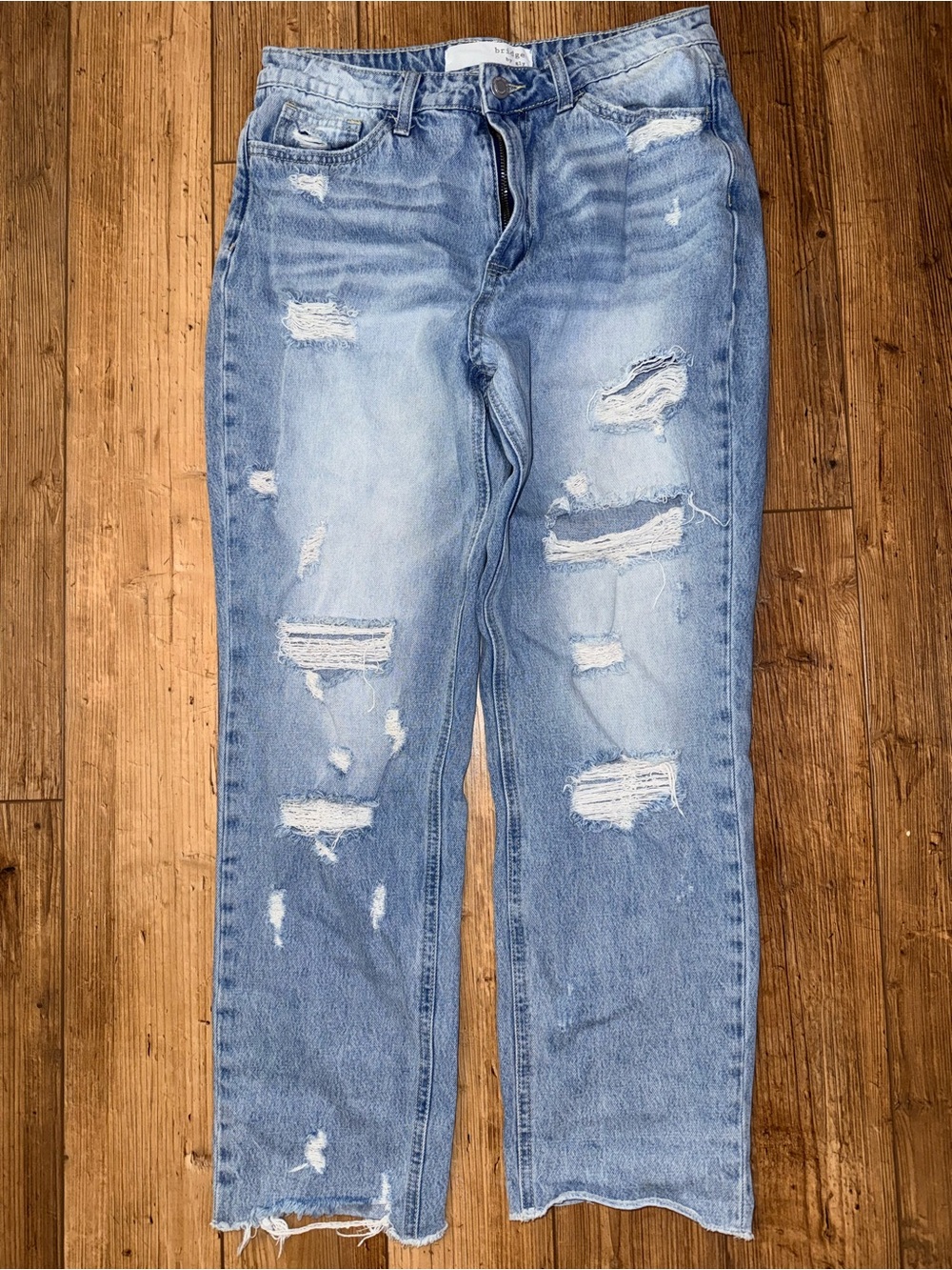 Women’s bridge by gly Light Blue Distressed Mom Jeans size 28